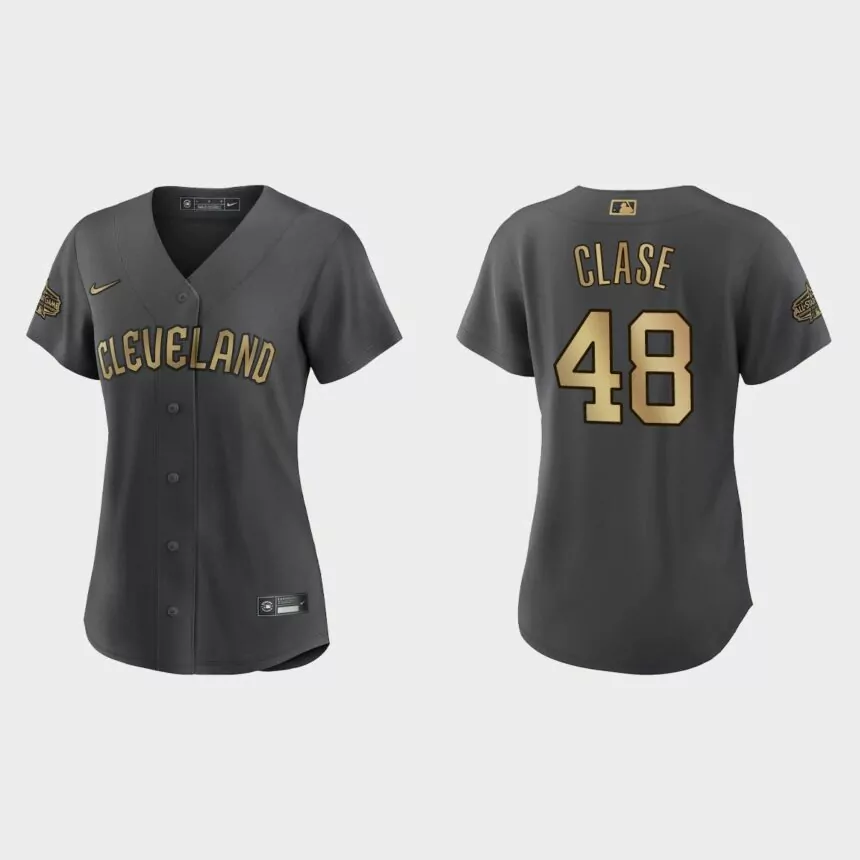 Women Cleveland Guardians Emmanuel Clase Charcoal 2022 MLB All-Star Game Replica Jersey