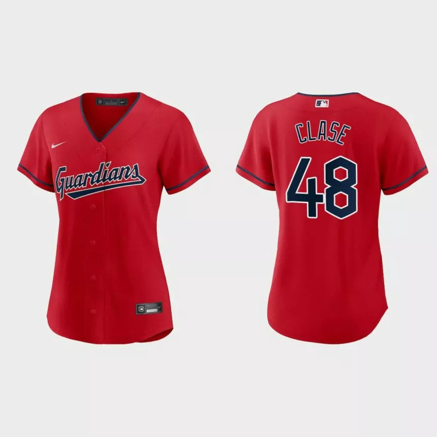 Women Cleveland Guardians Emmanuel Clase Red Replica Jersey