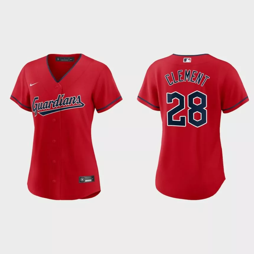 Women Cleveland Guardians Ernie Clement Red Replica Jersey
