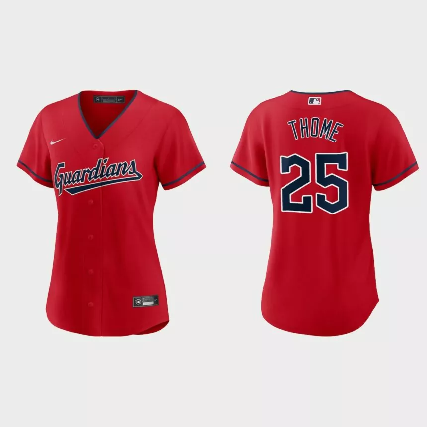 Women Cleveland Guardians Jim Thome Red Replica Jersey