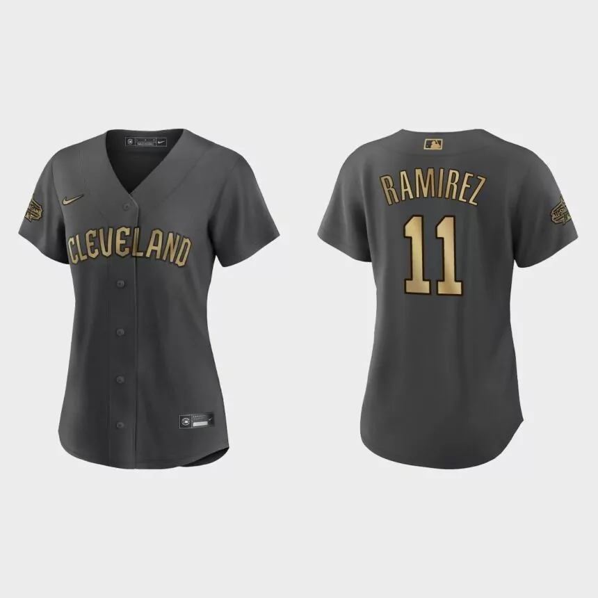 Women Cleveland Guardians Jose Ramirez Charcoal 2022 MLB All-Star Game Replica Jersey
