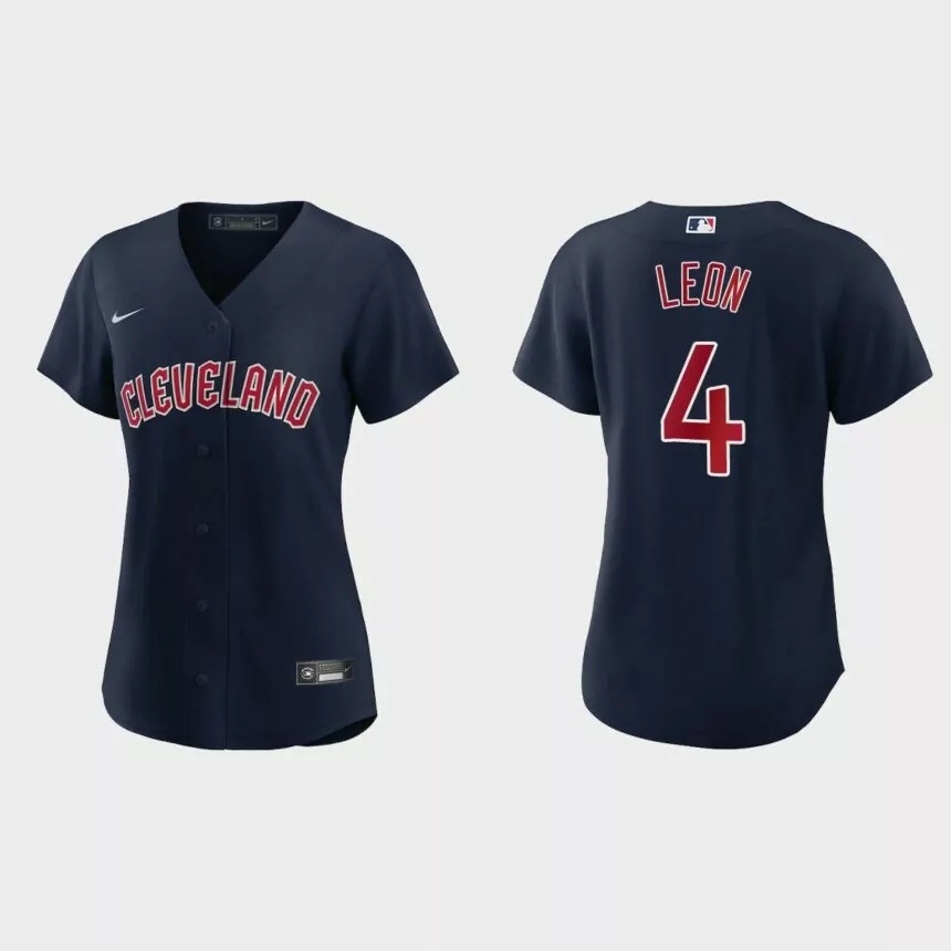Women Cleveland Guardians Sandy Leon Navy Replica Jersey