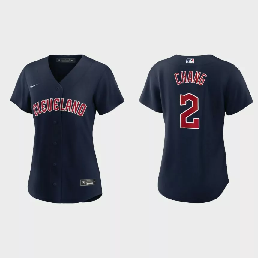 Women Cleveland Guardians Yu Chang Navy Replica Jersey