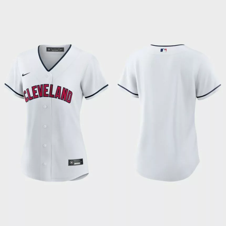 Women Cleveland Indians Black White Replica Alternate Jersey