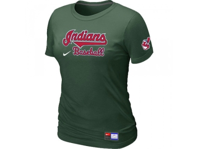 Women Cleveland Indians D.Green NEW Short Sleeve Practice T-Shirt