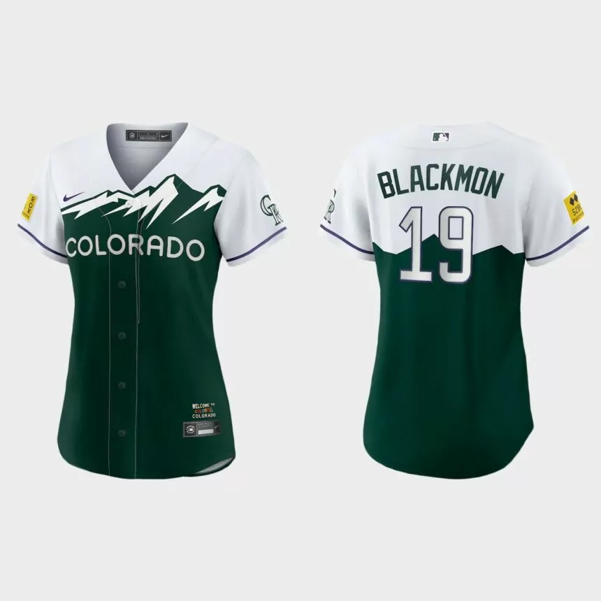 Women Colorado Rockies Charlie Blackmon Green 2022 City Connect Replica Jersey
