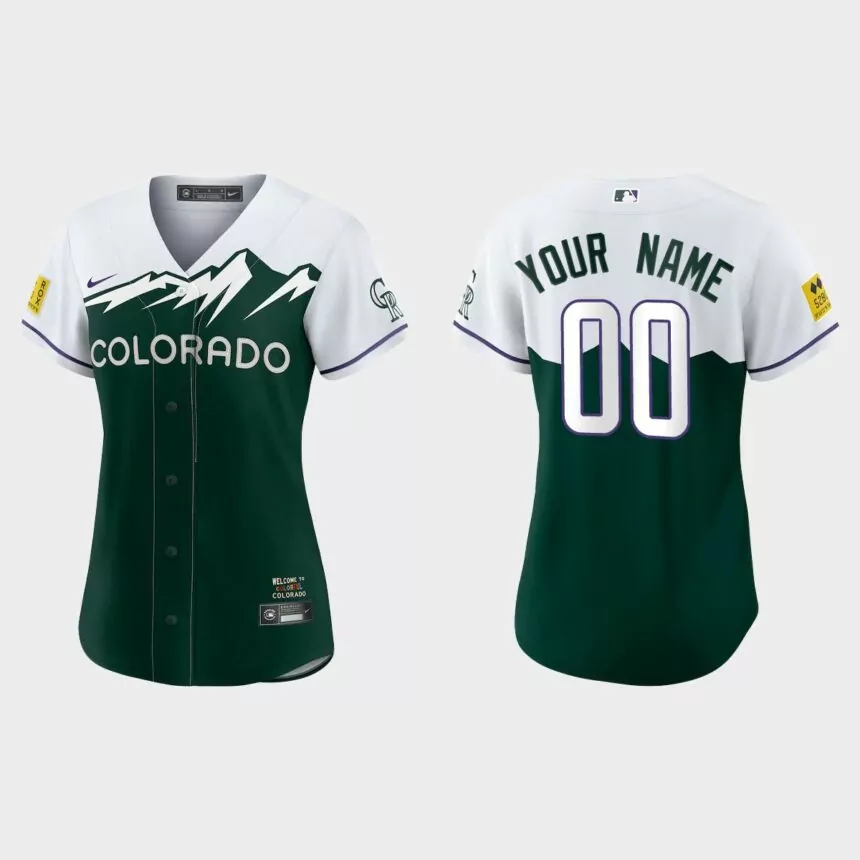Women Colorado Rockies Custom Green 2022 City Connect Replica Jersey