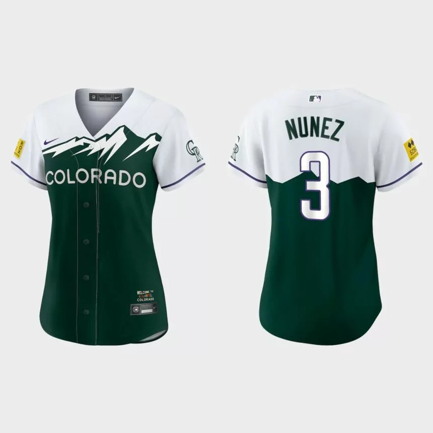 Women Colorado Rockies Dom Nunez Green 2022 City Connect Replica Jersey