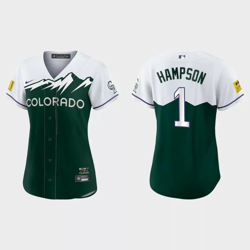 Women Colorado Rockies Garrett Hampson Green 2022 City Connect Replica Jersey