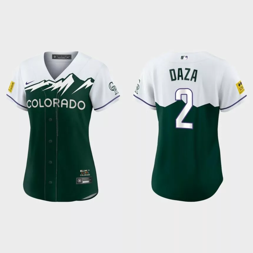 Women Colorado Rockies Yonathan Daza Green 2022 City Connect Replica Jersey