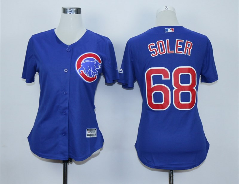Women Cubs 68 Jorge Soler Royal Women Cool Base Jersey