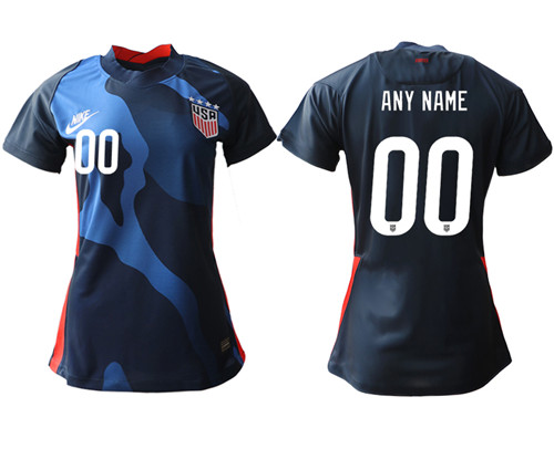 Women Custom USA Away Jersey