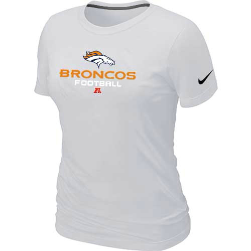 Women Danver Broncos White T-Shirt