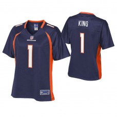 Women Denver Broncos #1 Marquette King Navy Pro Line Alternate Player Jersey