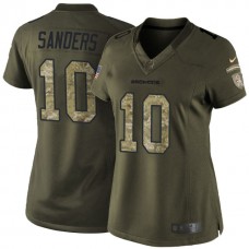 Women Denver Broncos #10 Emmanuel Sanders Green Salute To Service Limited Jersey