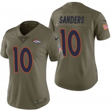 Women Denver Broncos #10 Emmanuel Sanders Olive 2017 Salute to Service Limited Jersey