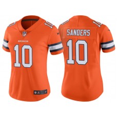 Women Denver Broncos #10 Emmanuel Sanders Orange Color Rush Limited Jersey