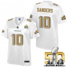 Women Denver Broncos #10 Emmanuel Sanders White 2016 Super Bowl 50th Pro Line Fashion Jersey