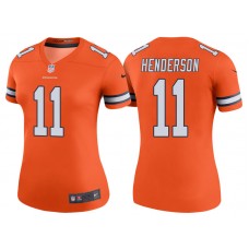 Women Denver Broncos #11 Carlos Henderson Orange Color Rush Legend Jersey