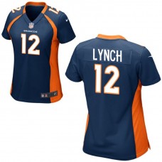 Women Denver Broncos #12 Paxton Lynch Navy Blue Game Jersey
