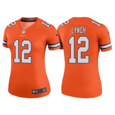 Women Denver Broncos #12 Paxton Lynch Orange Color Rush Legend Jersey