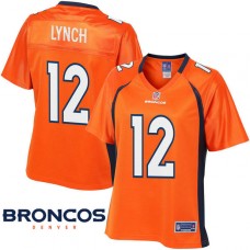 Women Denver Broncos #12 Paxton Lynch Orange Drift Fashion Jersey