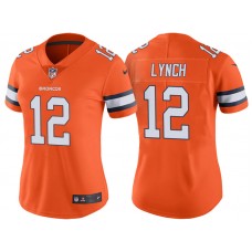 Women Denver Broncos #12 Paxton Lynch Orange Vapor Untouchable Color Rush Limited Jersey