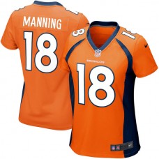Women Denver Broncos #18 Peyton Manning Orange Game Jersey