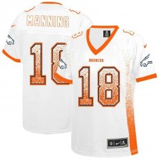 Women Denver Broncos #18 Peyton Manning White Drift Fashion Jersey