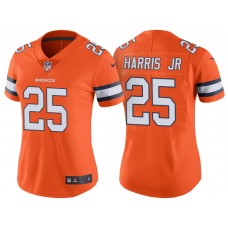 Women Denver Broncos #25 Chris Harris Jr Orange Color Rush Limited Jersey