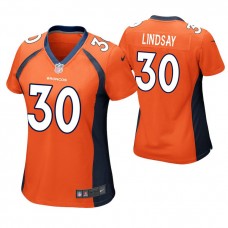 Women Denver Broncos #30 Phillip Lindsay Orange Game Jersey