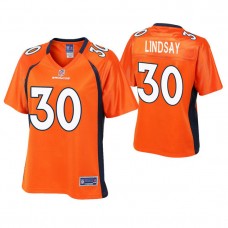Women Denver Broncos #30 Phillip Lindsay Orange Pro Line Player Jersey