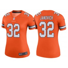 Women Denver Broncos #32 Andy Janovich Orange Color Rush Legend Jersey