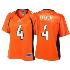Women Denver Broncos #4 Case Keenum Orange Pro Line Team Color Jersey
