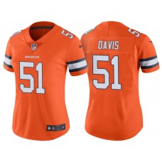 Women Denver Broncos #51 Todd Davis Orange Vapor Untouchable Color Rush Limited Jersey
