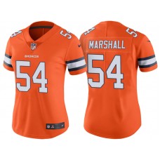 Women Denver Broncos #54 Brandon Marshall Orange Vapor Untouchable Color Rush Limited Jersey
