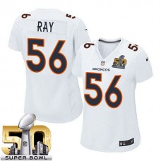 Women Denver Broncos #56 Shane Ray White Super Bowl 50 Game Event Jersey
