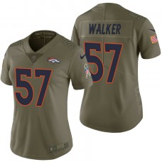 Women Denver Broncos #57 DeMarcus Walker Olive 2017 Salute to Service Limited Jersey