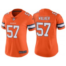 Women Denver Broncos #57 DeMarcus Walker Orange Vapor Untouchable Color Rush Limited Jersey