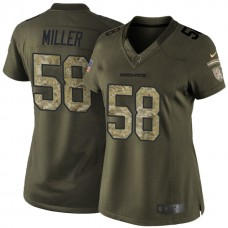 Women Denver Broncos #58 Von Miller Green Salute To Service Limited Jersey