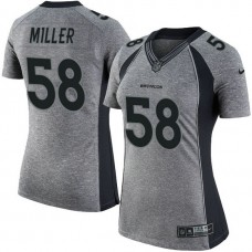 Women Denver Broncos #58 Von Miller Gridiron Gray Limited Jersey
