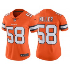 Women Denver Broncos #58 Von Miller Orange Color Rush Limited Jersey
