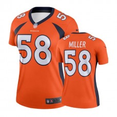 Women Denver Broncos #58 Von Miller Orange Legend Jersey