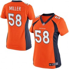 Women Denver Broncos #58 Von Miller Orange Limited Jersey