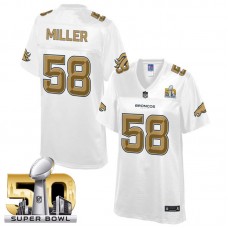 Women Denver Broncos #58 Von Miller White 2016 Super Bowl 50 Pro Line Fashion Jersey