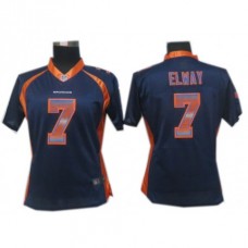 Women Denver Broncos #7 John Elway Blue Fashion Strobe Jersey