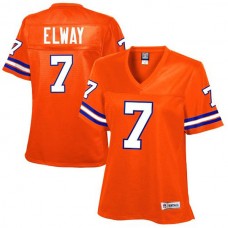 Women Denver Broncos #7 John Elway Orange Retired Player Jersey
