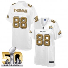 Women Denver Broncos #88 Demaryius Thomas White 2016 Super Bowl 50 Pro Line Fashion Jersey