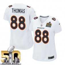 Women Denver Broncos #88 Demaryius Thomas White Super Bowl 50 Game Event Jersey