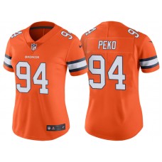 Women Denver Broncos #94 Domata Peko Orange Vapor Untouchable Color Rush Limited Jersey